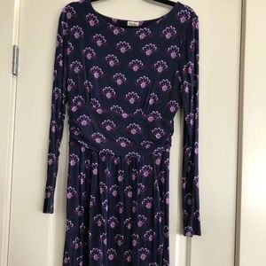 Hatley knit dress blue with print size small